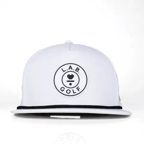 Flat_Brim_5-Panel_Rope_Hat_-_White_Front