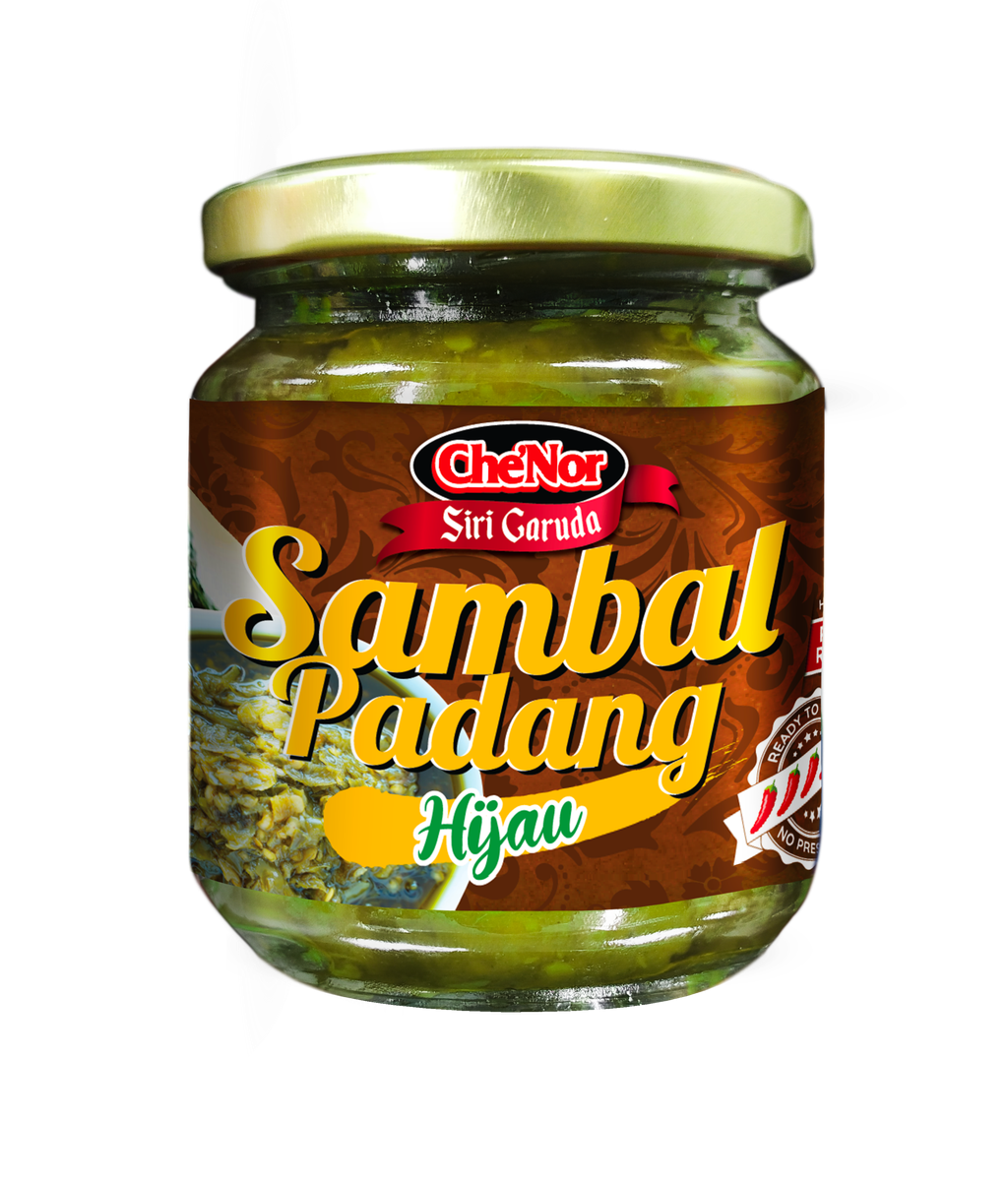 Sambal bottle wrap - Sambal Padang Hijau No Shadow