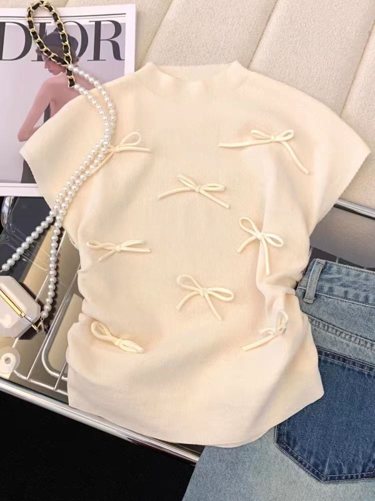 ribbon top beige