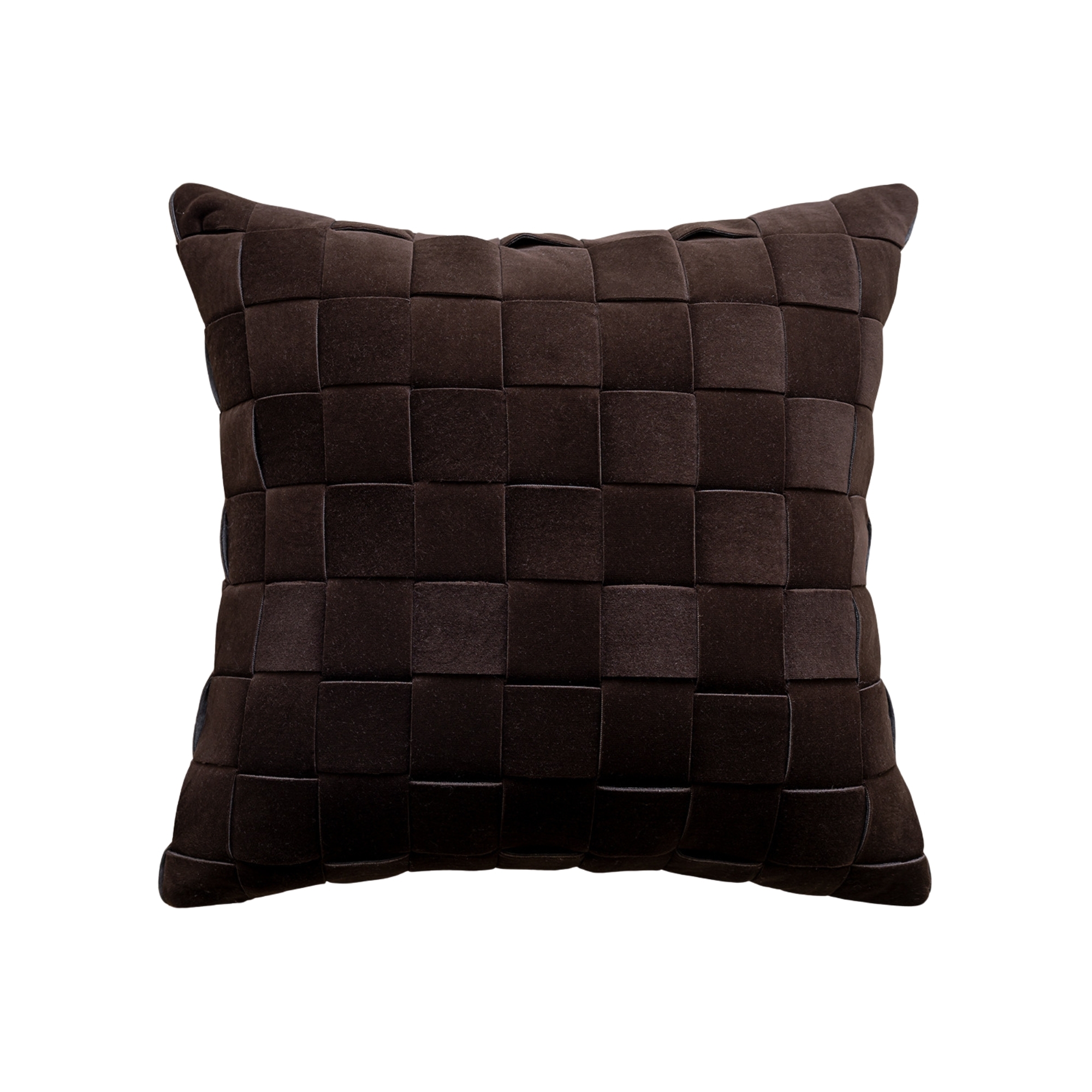 純枕套 - 荷蘭編織深咖