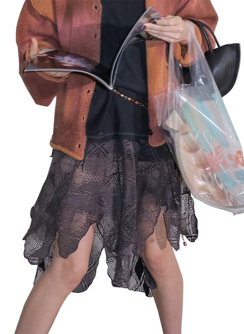 PERVERZE】Check and Lace Jaggedhem Skirt perverze check lace