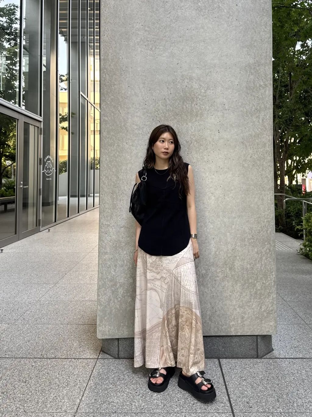 AMERI VINTAGE / CARTOGRAPHIC PATTERN CUT SKIRT – OwO