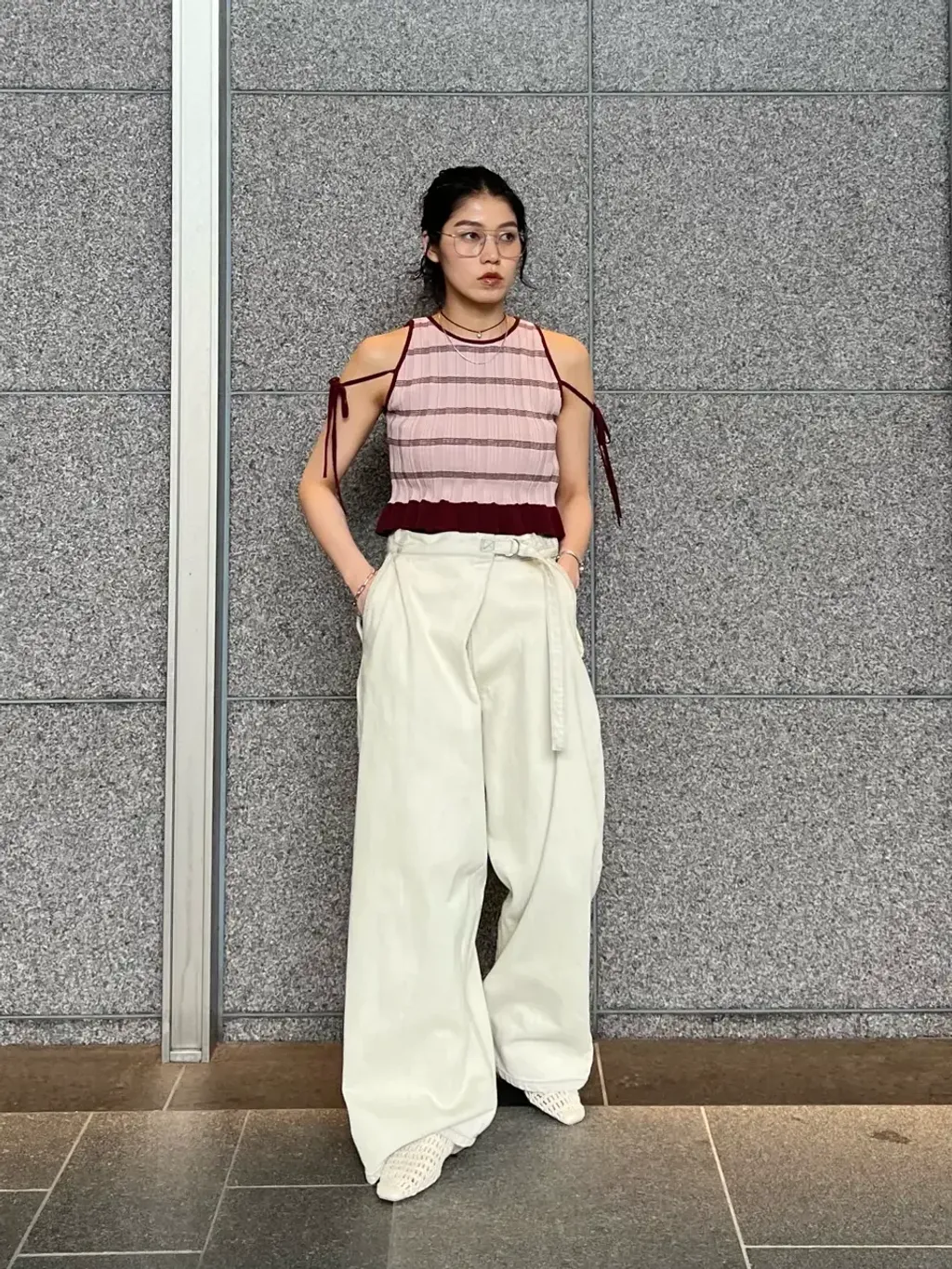 AMERI VINTAGE / MEDI PURIPURI SHORT KNIT TOP – OwO