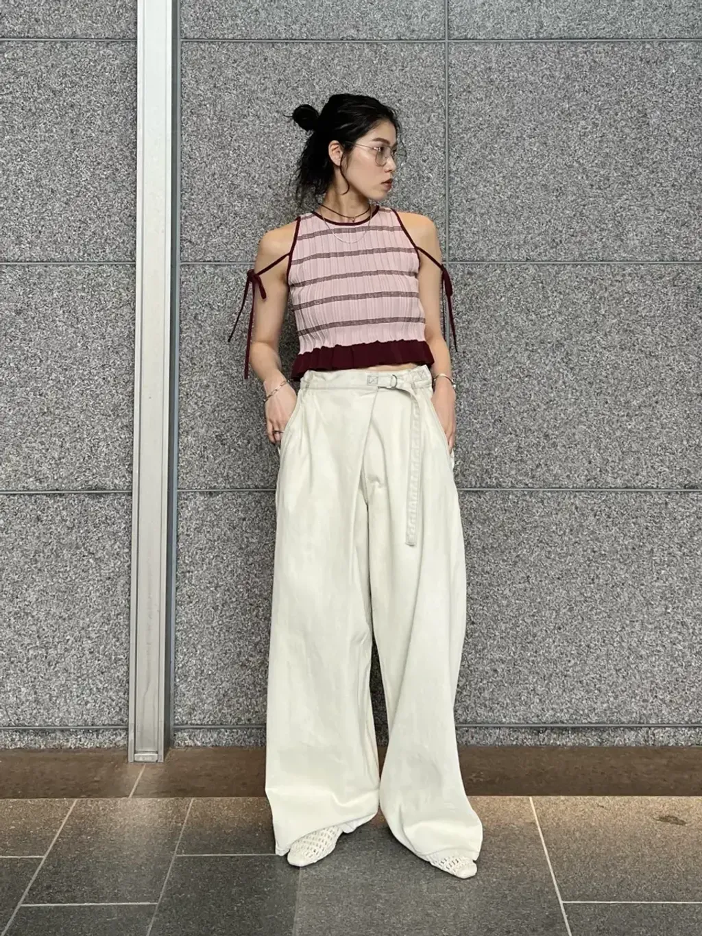 AMERI VINTAGE / MEDI PURIPURI SHORT KNIT TOP – OwO