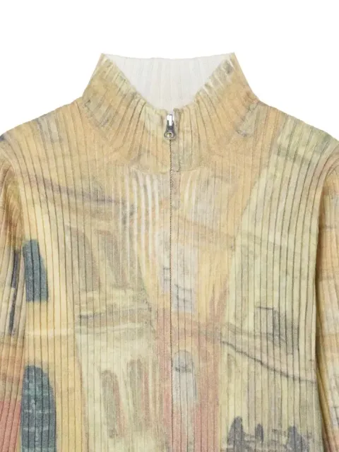 MARTE 【sahara】 / Art Print Rib Zip Knit – OwO