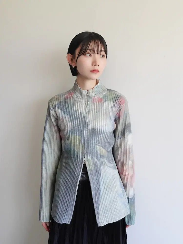Art Print Rib Knit MARTE saharaArt Print Rib Knit｜アートニット
