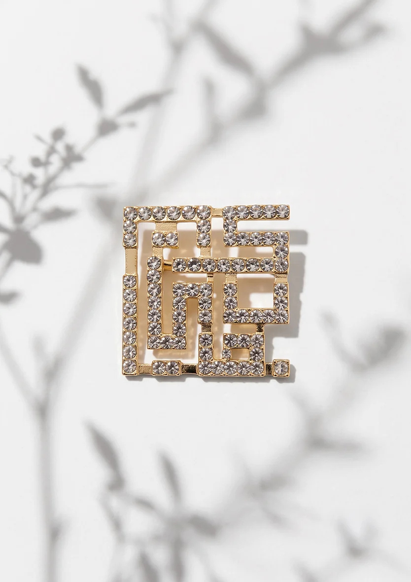 Crystal Monogram Brooch (1)