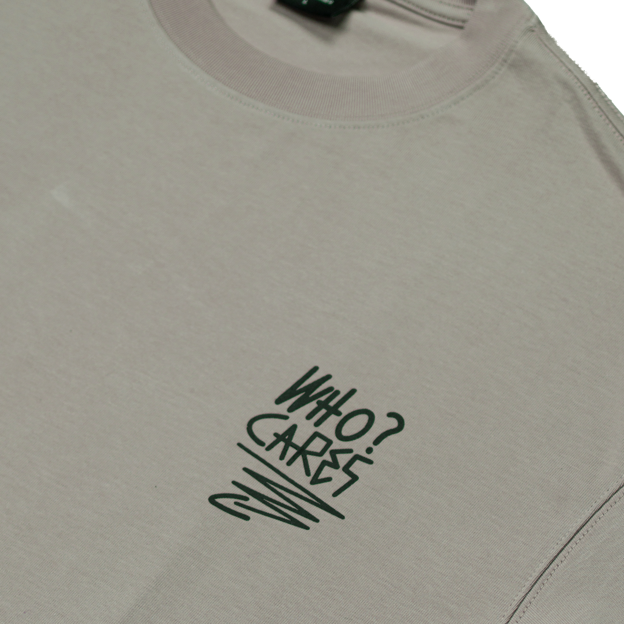Whocares SS25 Capsule 04 Distressed Smiley Khaki Flat Lay (1)