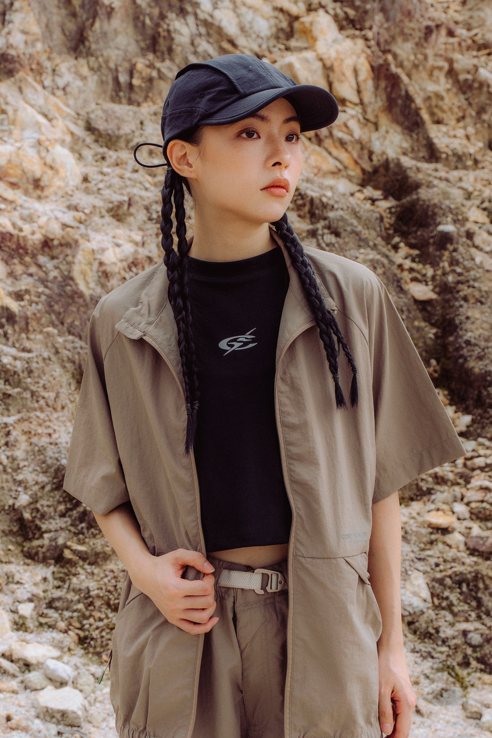 Zipper Shirt Khaki_4
