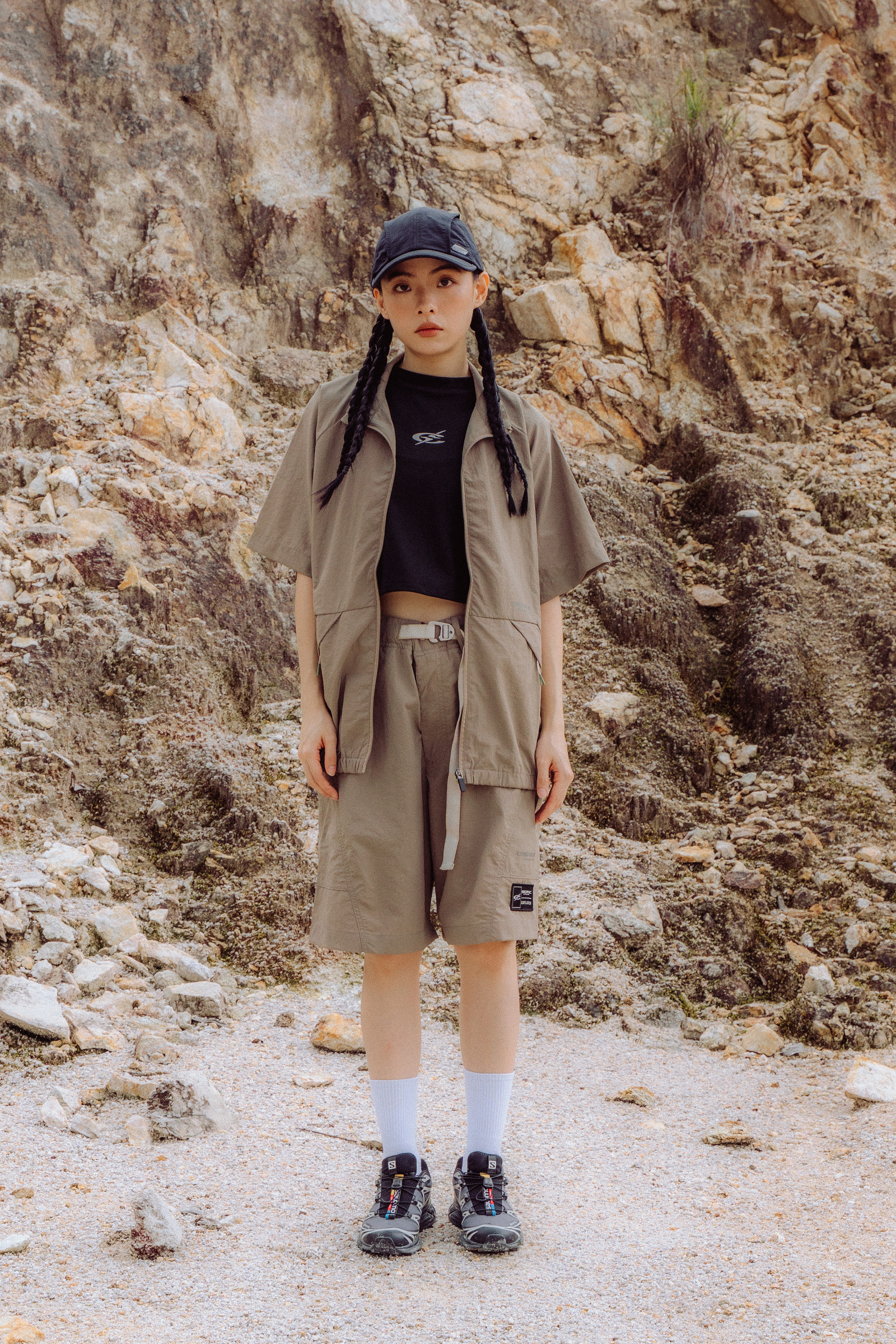 Zipper Shirt Khaki_1
