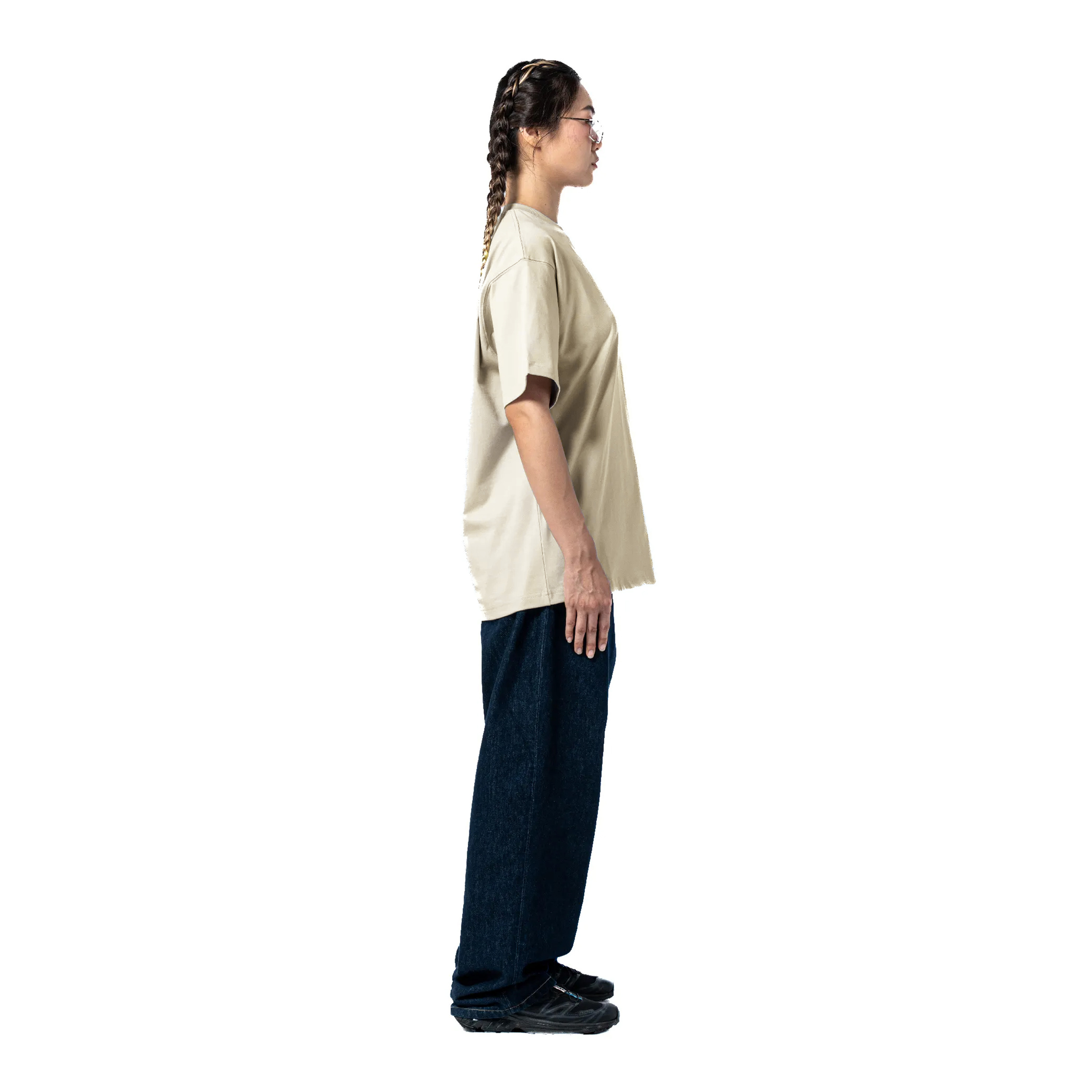 Emblem Club Tee Lookbook (Beige) Side