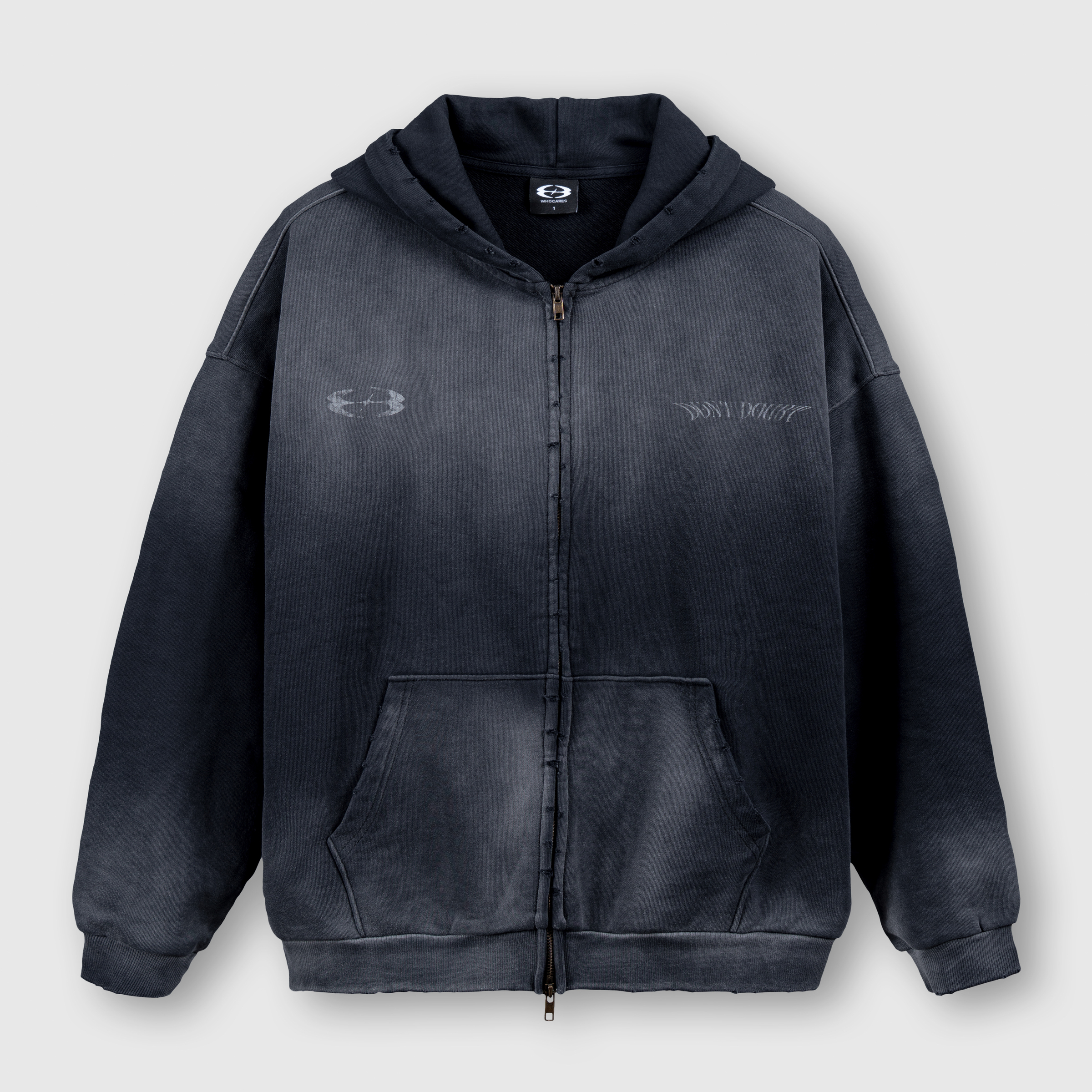 Washed Winged Emblem Hoodie Front