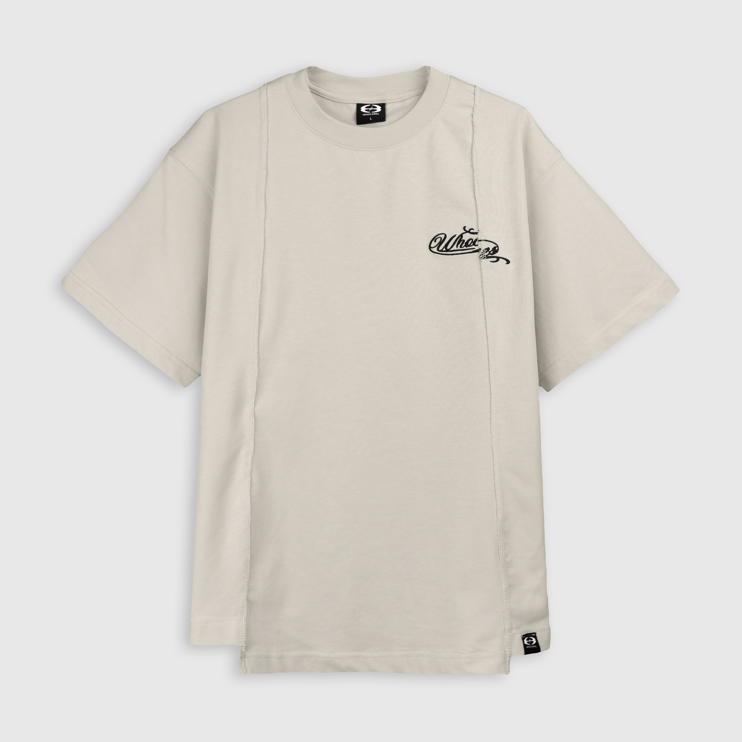 Inverted Splited Emblem Club Tee Front (Beige)