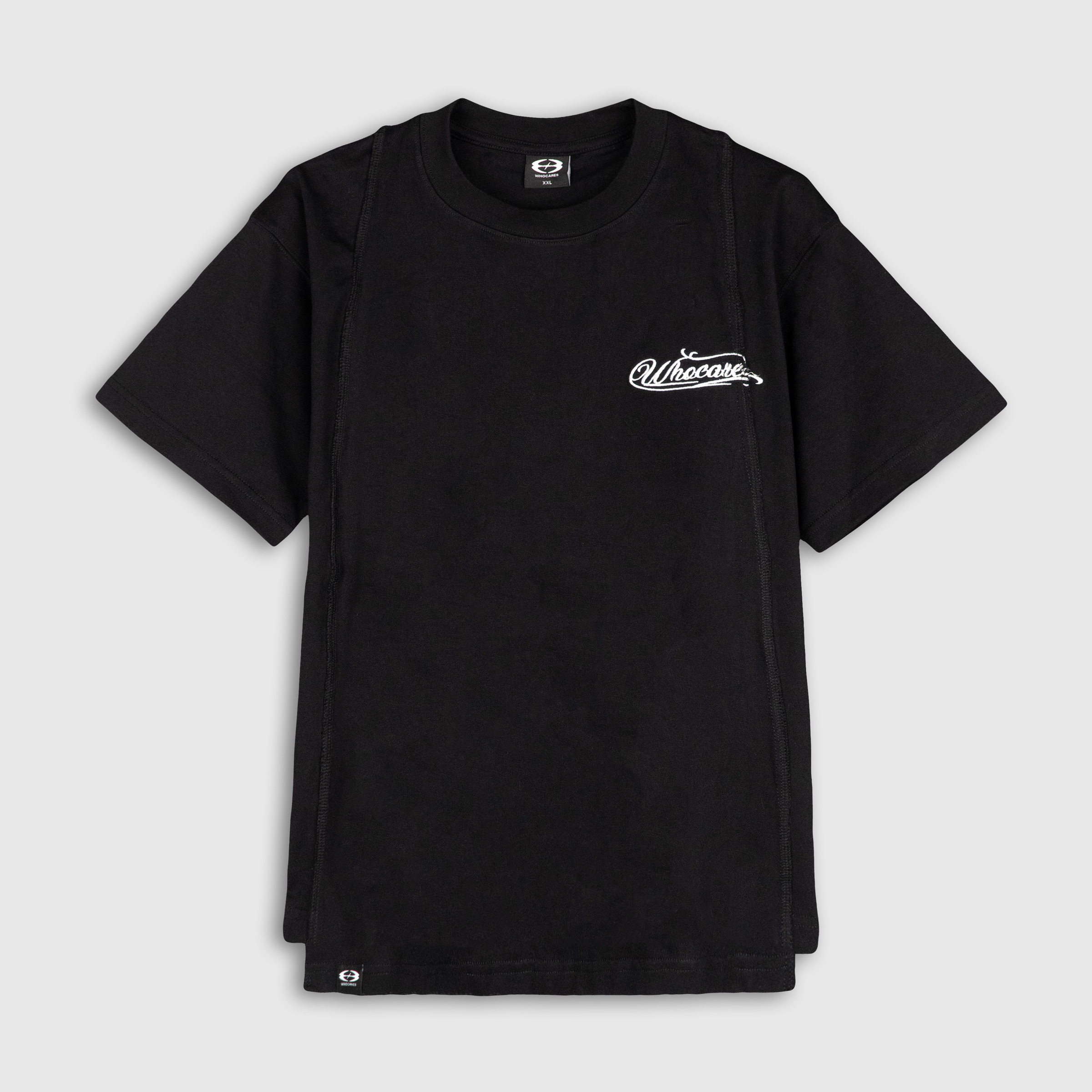 Inverted Splited Emblem Club Tee Front (Black)