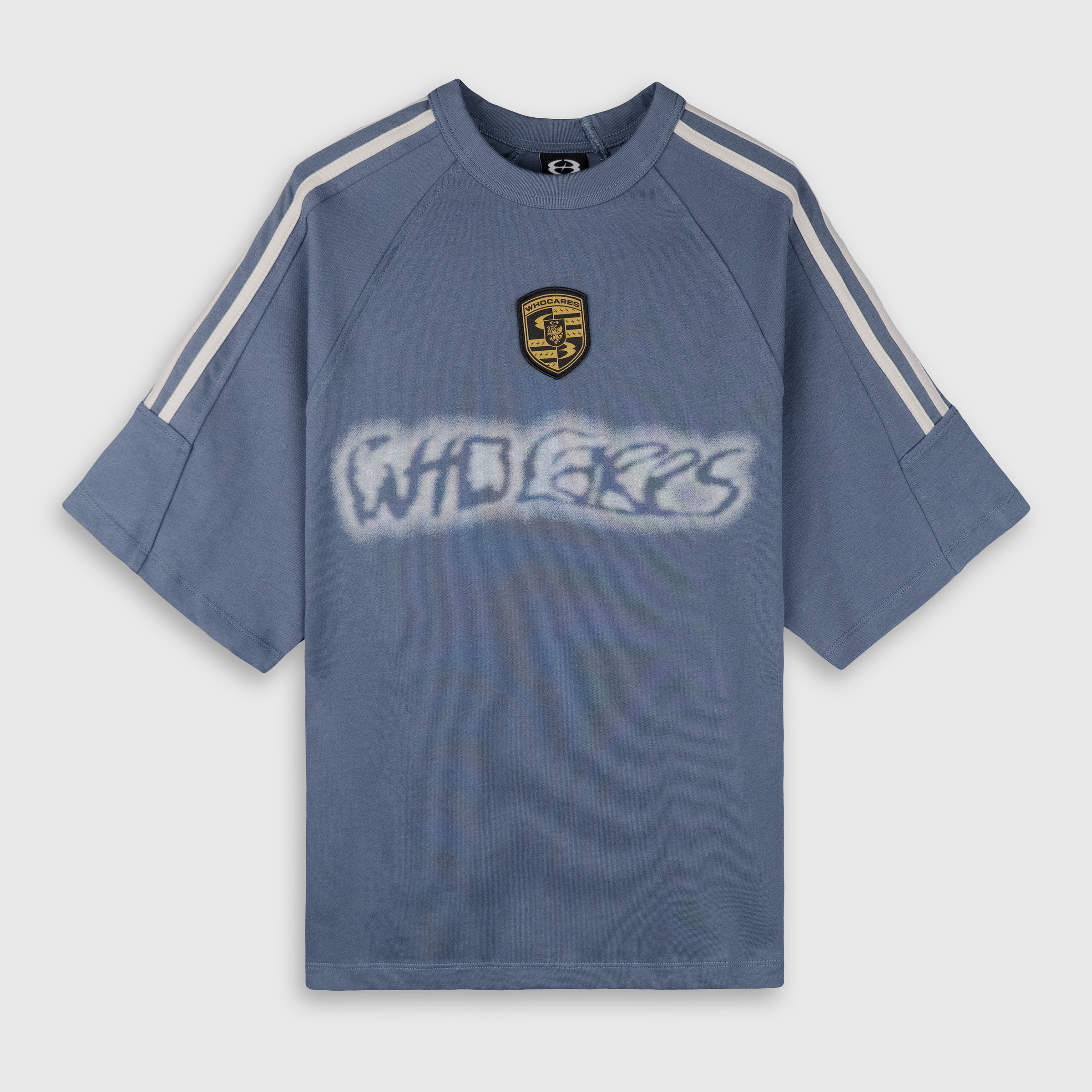 Distorted Logo Tee (Ash Blue) Front