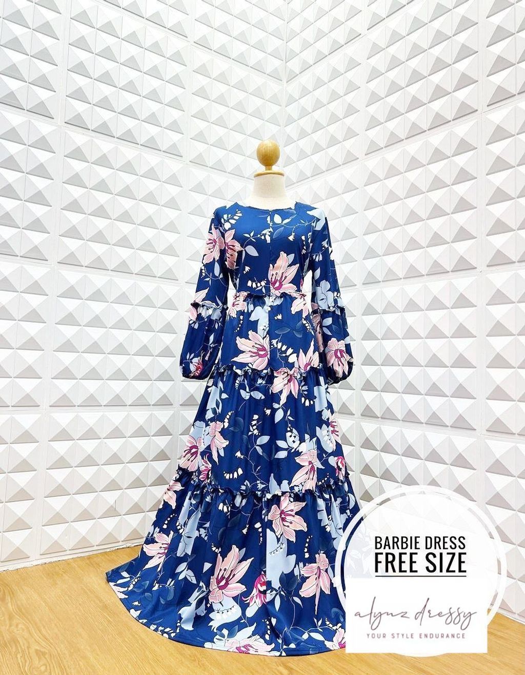 Barbie Dress (Blue Flower)