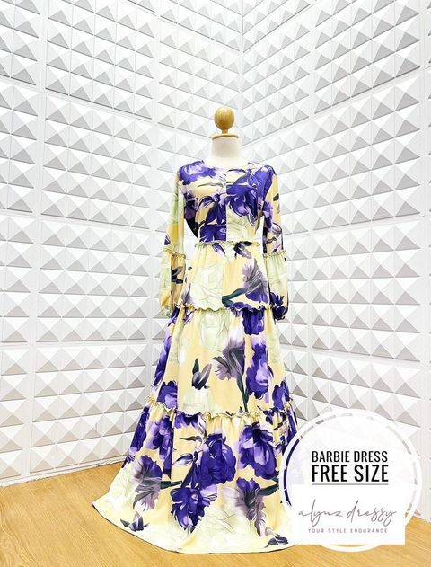 Barbie Dress (Purple White)