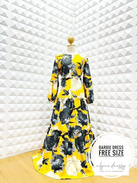 Barbie Dress (Yellow Black White)