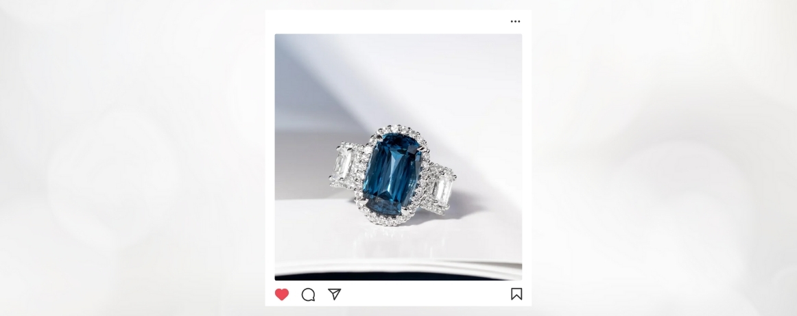 งานสั่งทำแหวนพลอย London Blue topaz ทรง Crisscut สั่งเจียรไนพิเศษ
