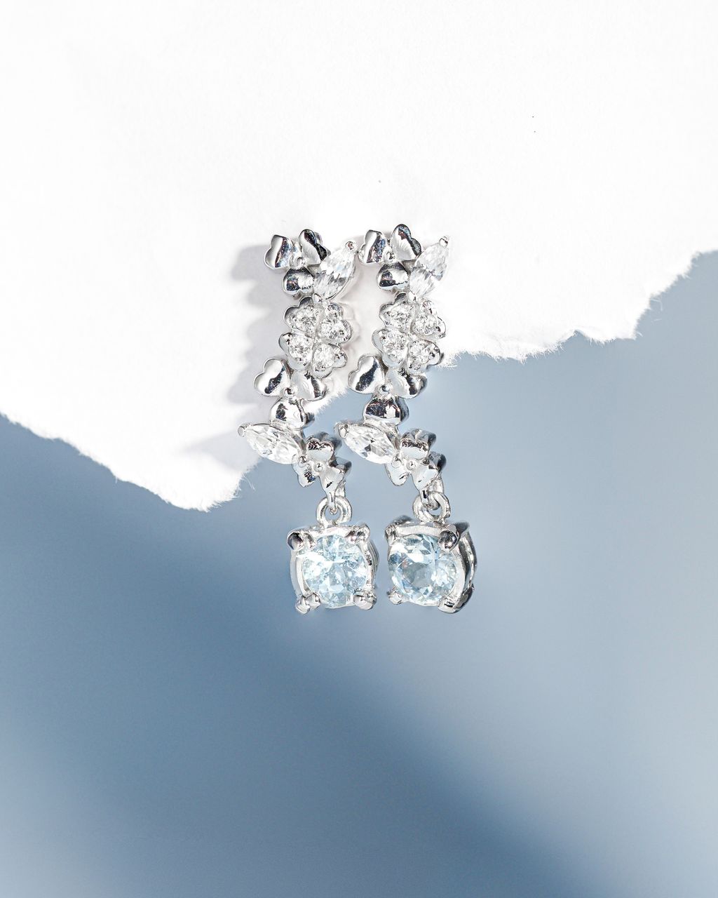 Clover Aquamarine Earrings