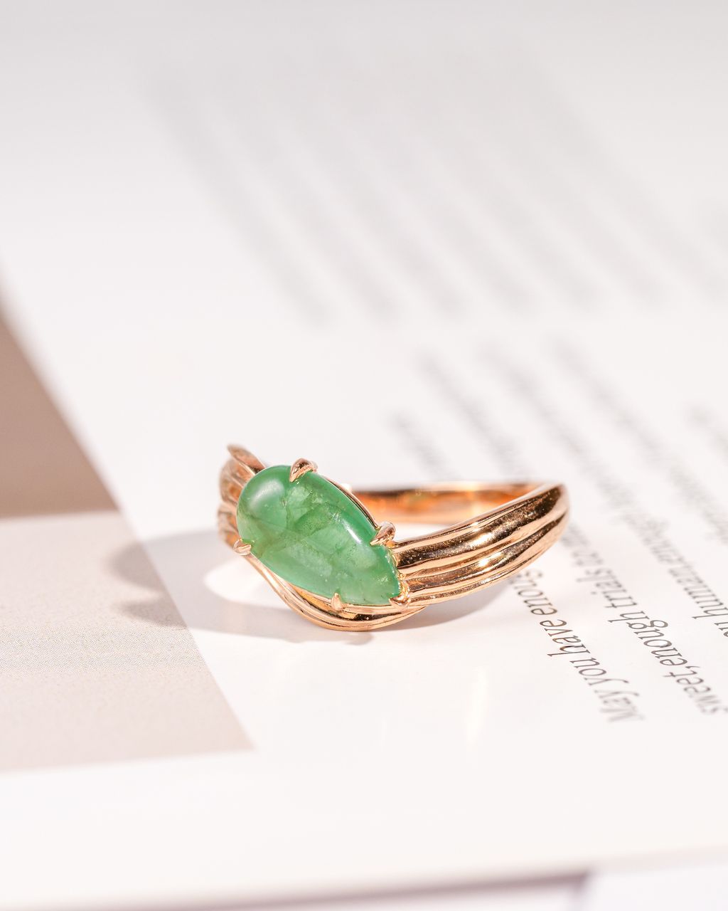 Emerald wave ring