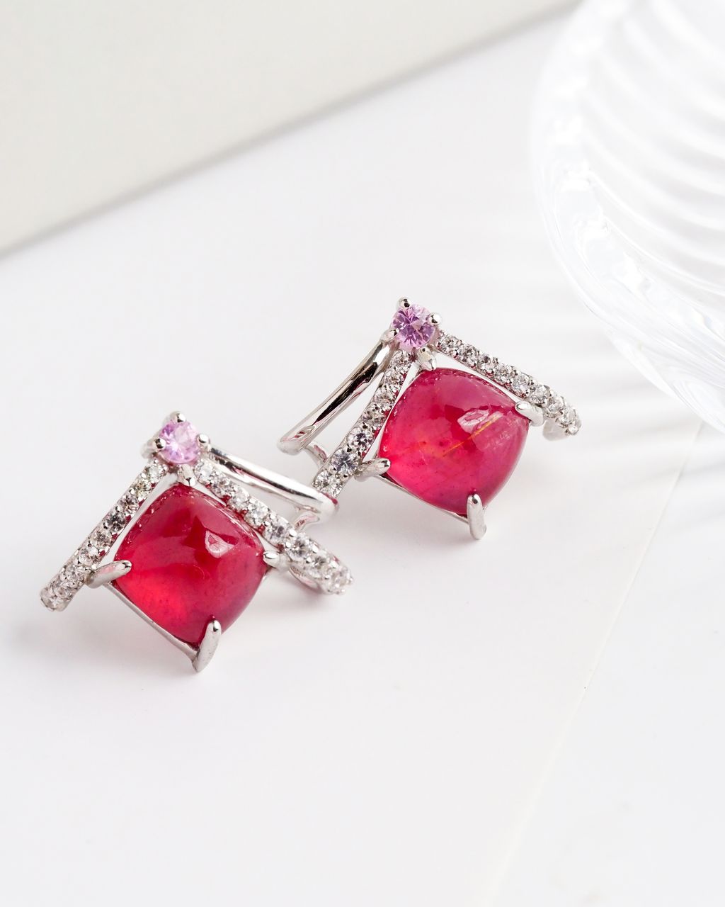 Axora ruby  WG earrings
