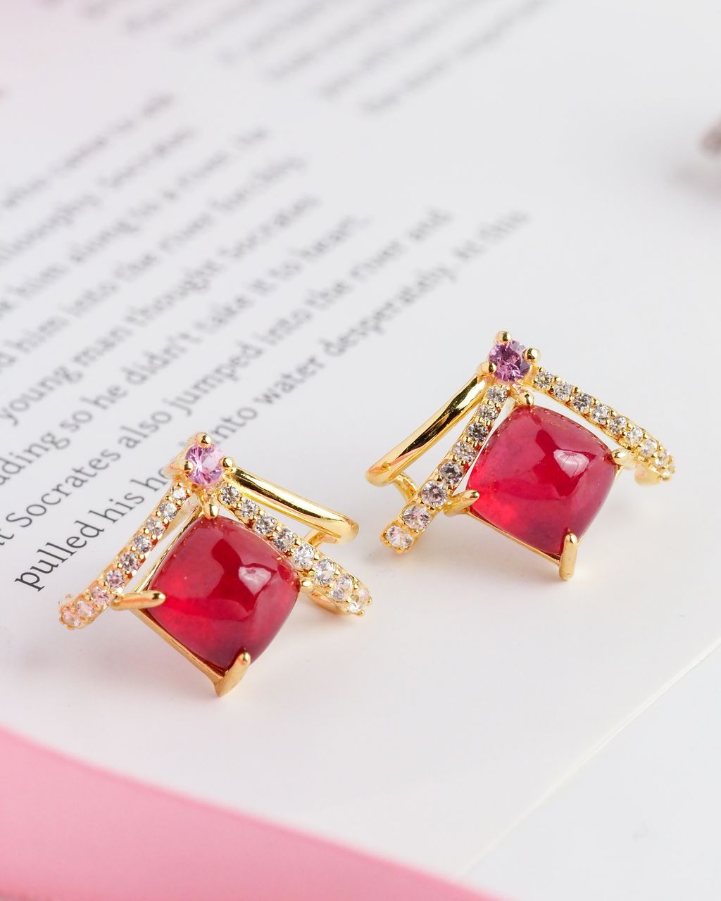 Axora ruby galaxy YG earrings