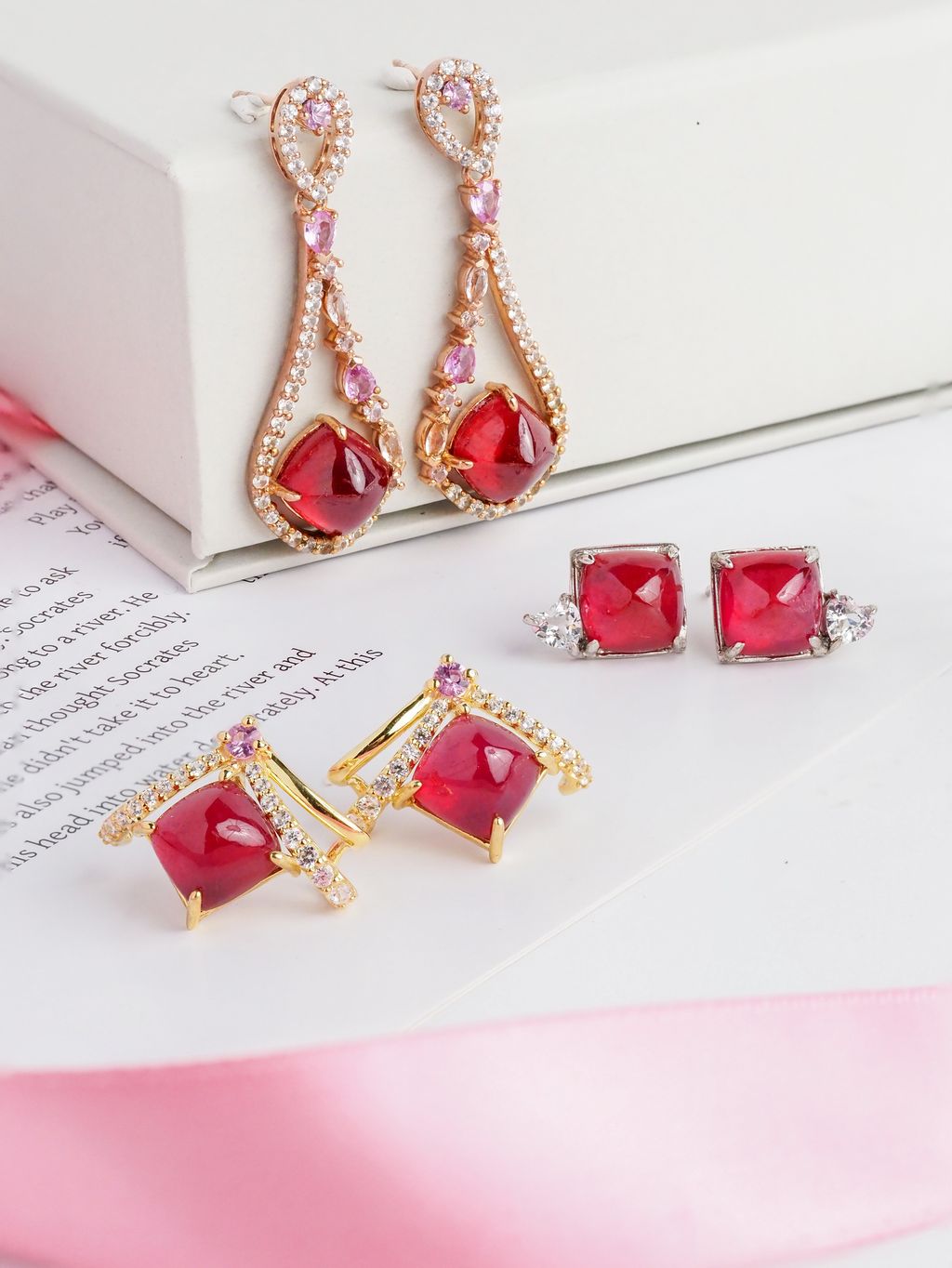 Axora ruby  earrings