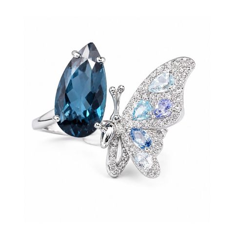 Monarch Blue topaz ribg