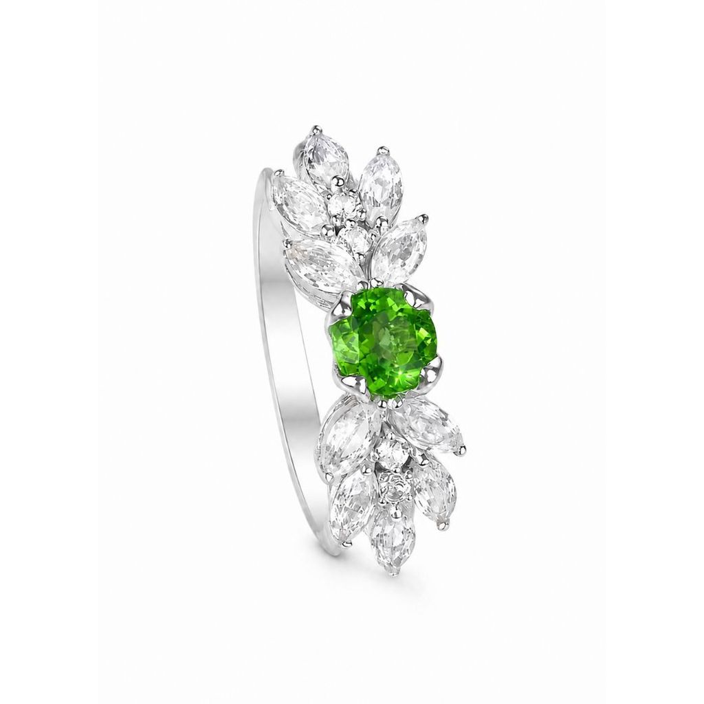 แหวนพลอยแฟนซี Chrome Tourmaline และ Sapphire