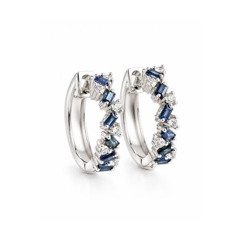 Blue sapphire hoop earrings