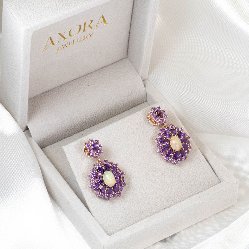 Amethyst and opal earrings_3