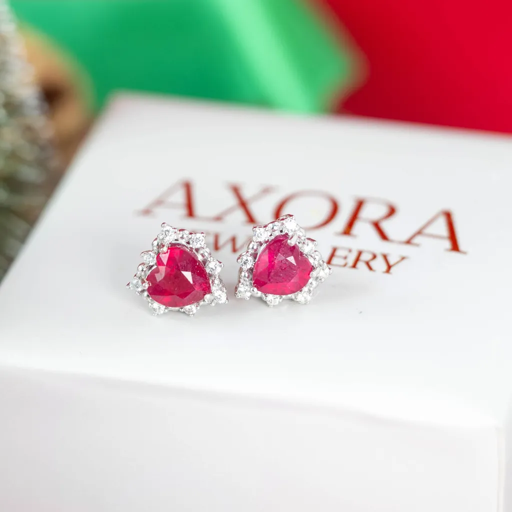 Axora jewellery Amore ruby earrings