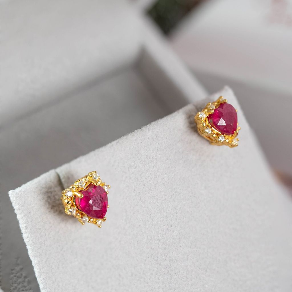 Axora jewellery Amore ruby earrings