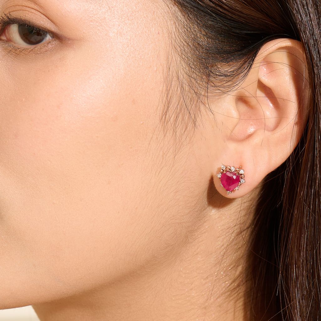 Axora jewellery Amore ruby earrings 3