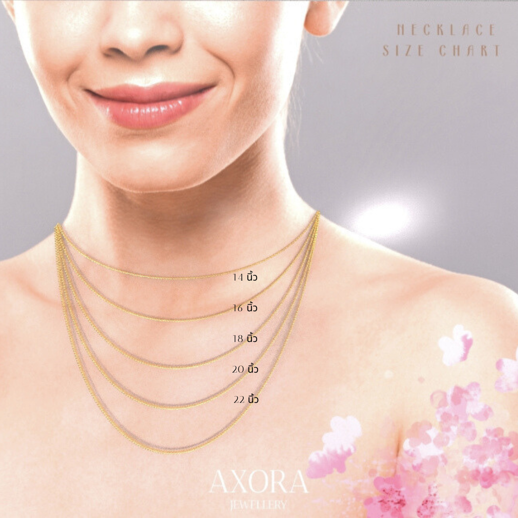 axora jewellery neckalce size chart