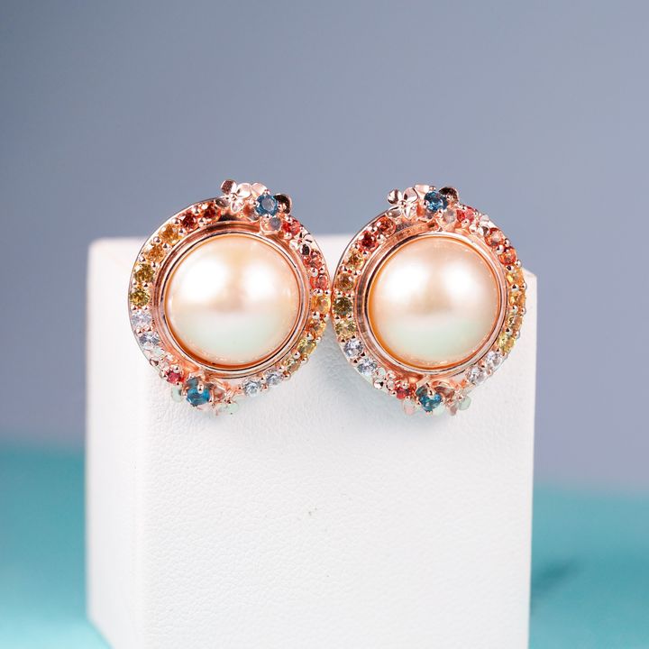 axora ต่างหู Hydrengea ไข่มุกประดับพลอย Southsea Pearl Earrings