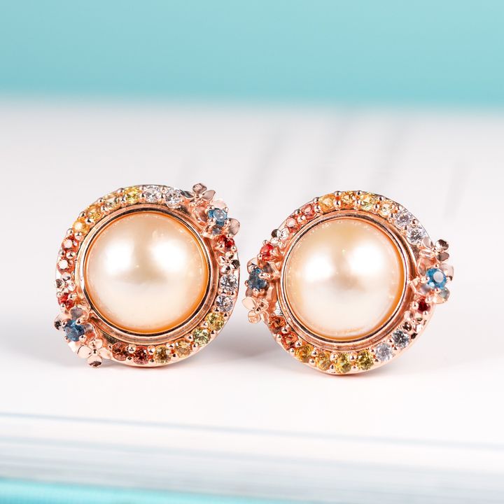 axora ต่างหู Hydrengea ไข่มุกประดับพลอย Southsea Pearl Earrings