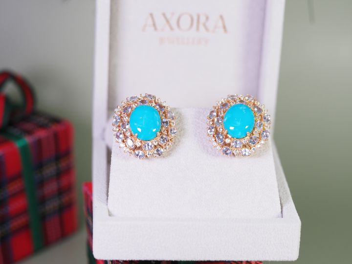 AXORA ต่างหูเทอคอยส์ Arizona Turquoise
