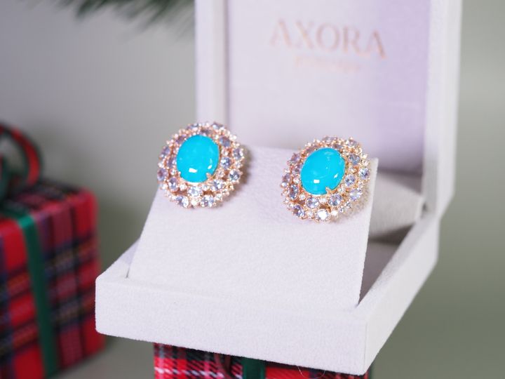 AXORA ต่างหูเทอคอยส์ Arizona Turquoise