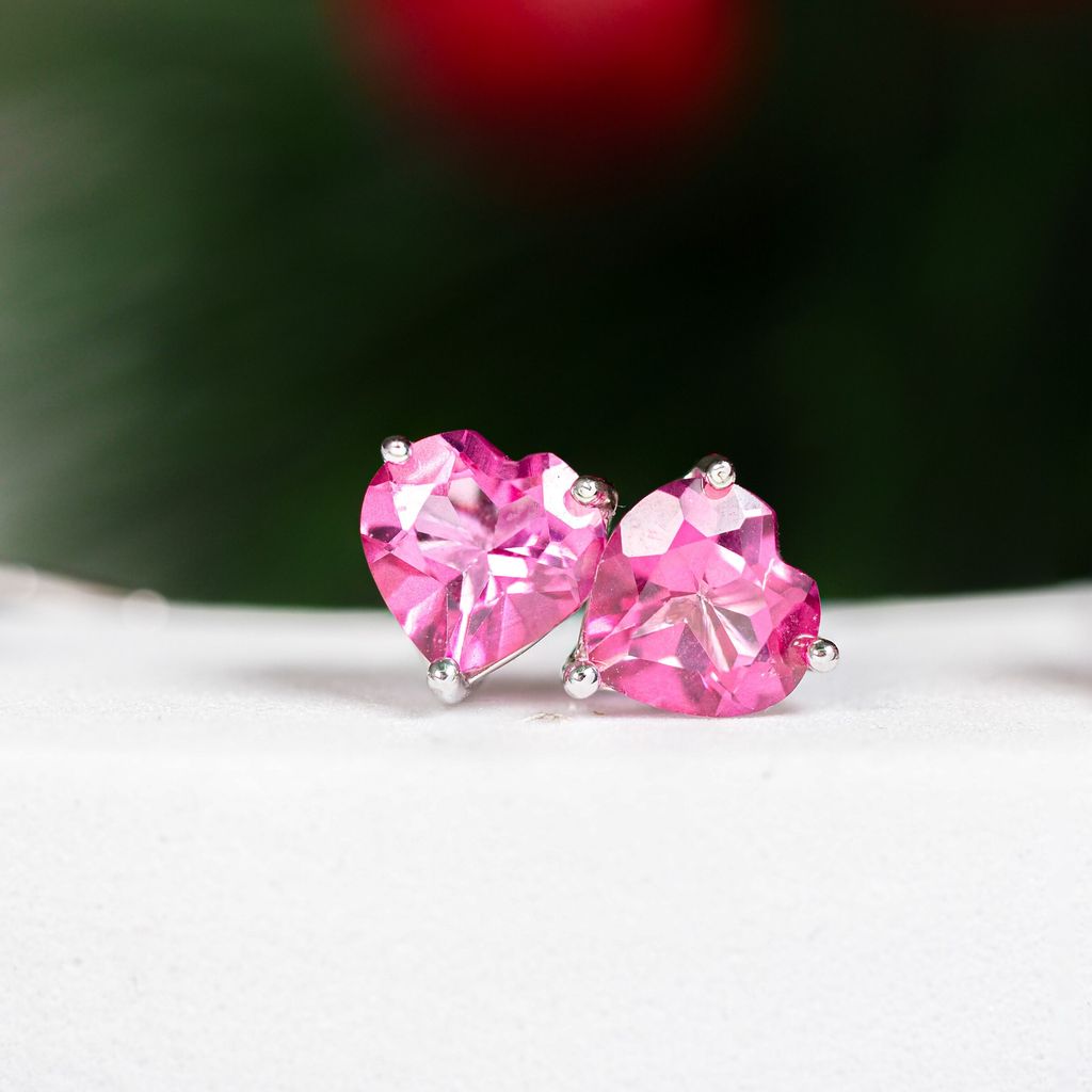 AXORA Pink topaz earrings ต่างหูพลอย พิงค์โทพาส