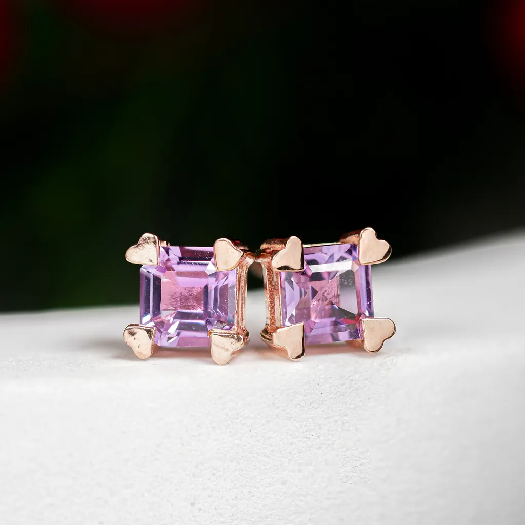 AXORA ต่างหู amethyst อเมทิสต์