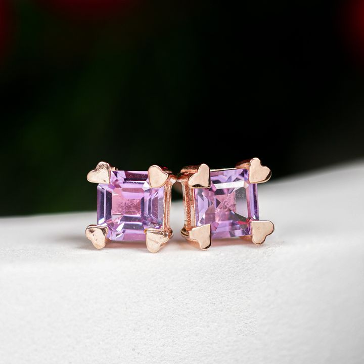 AXORA ต่างหู amethyst อเมทิสต์