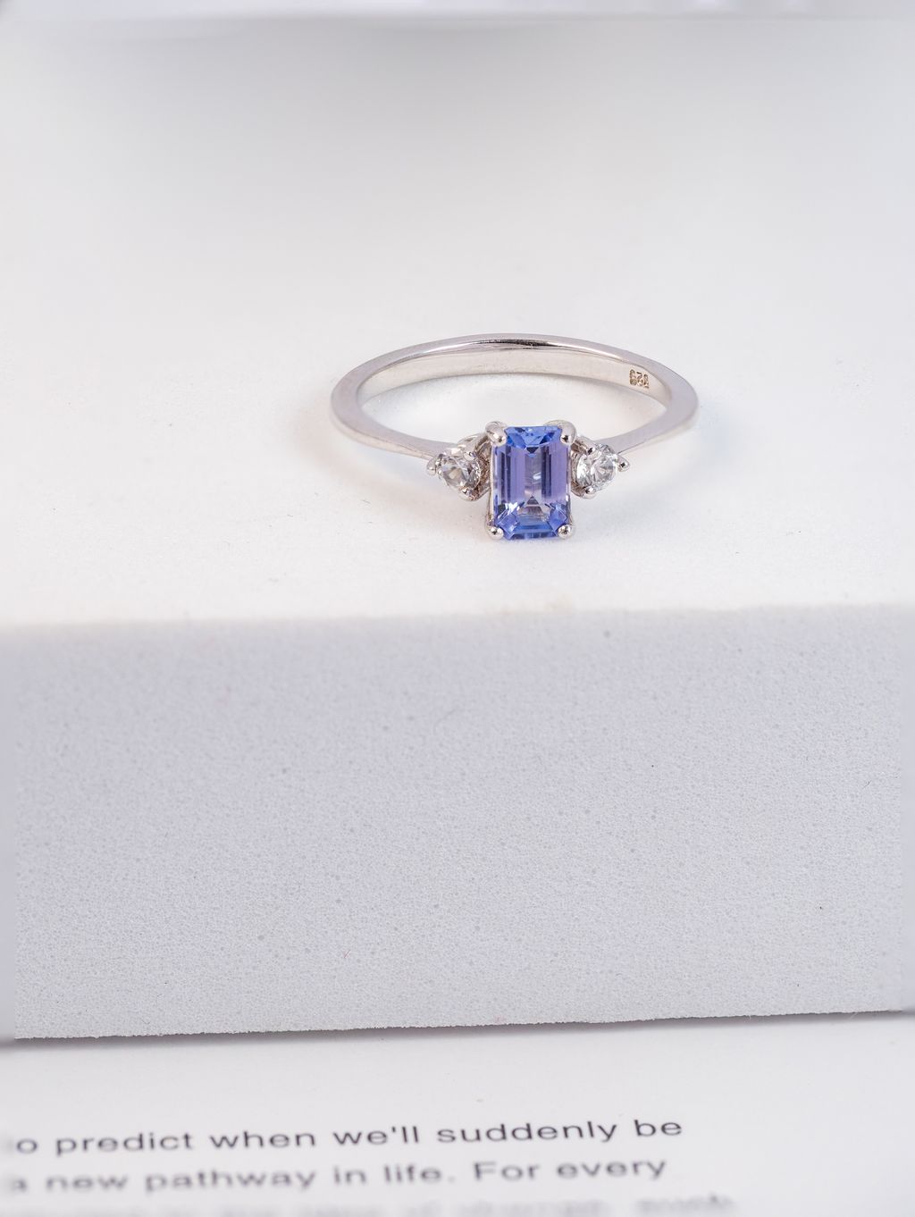 Tanzanite Ring Three stone ring Cathy by Axora Jewellery 2