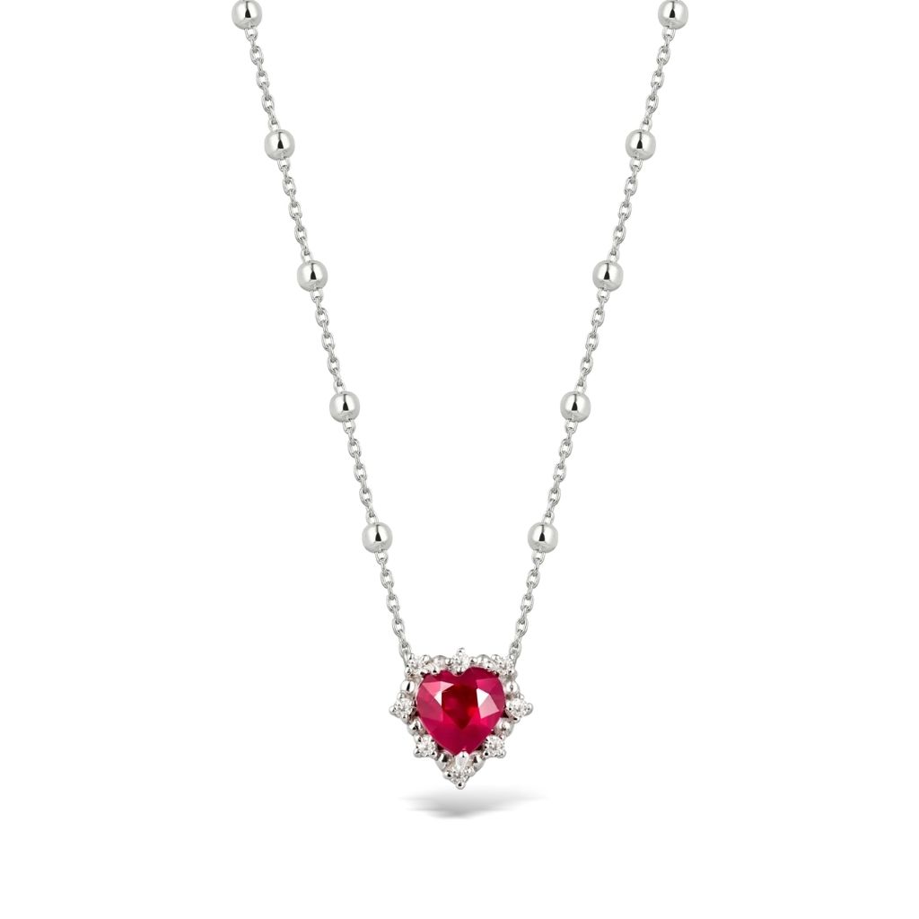 Ruby heart necklace Amore by Axora Jewellery