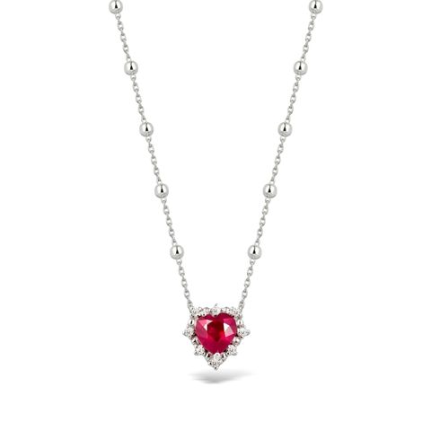 Ruby heart necklace Amore by Axora Jewellery