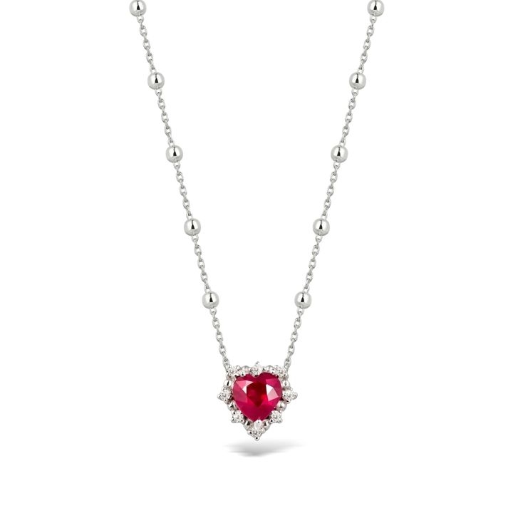 Ruby heart necklace Amore by Axora Jewellery