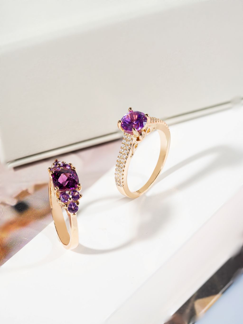 Axora Jewellery Rhodolite ring vertical
