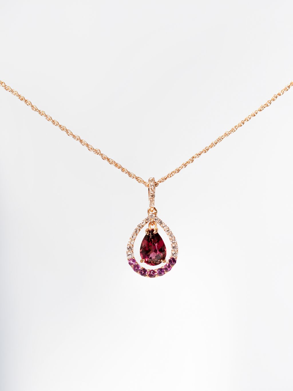 Axora Jewellery Rhodolite Necklace Dangling necklace white