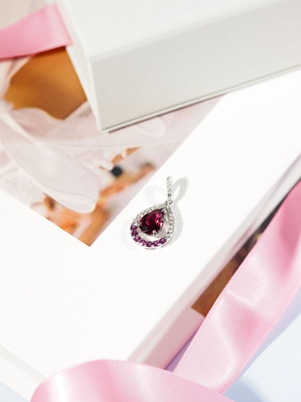 Axora Jewellery Rhodolite Necklace Dangling necklace compose shot